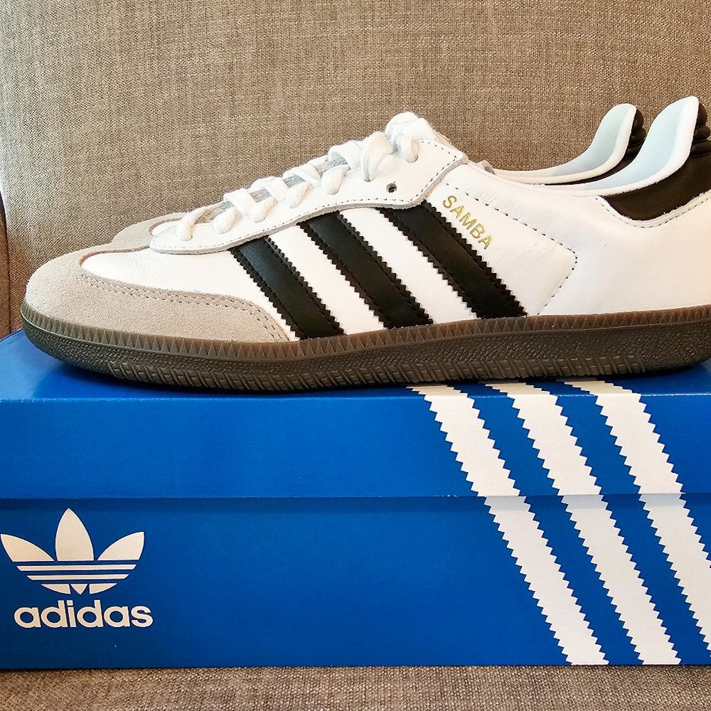 Adidas Samba OG White "Black Gum" EUC M 7/ W 8